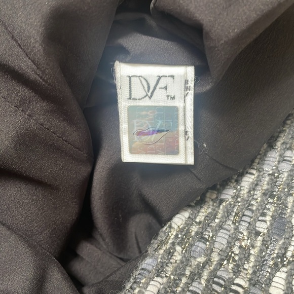 Diane Von Furstenberg Carpreena Tweed Metallic Shift Dress wool blend Size 0 - Picture 11 of 14